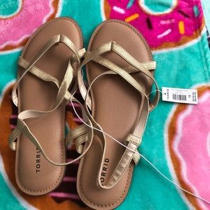 NWT Torrid size 12 wide gold sandals